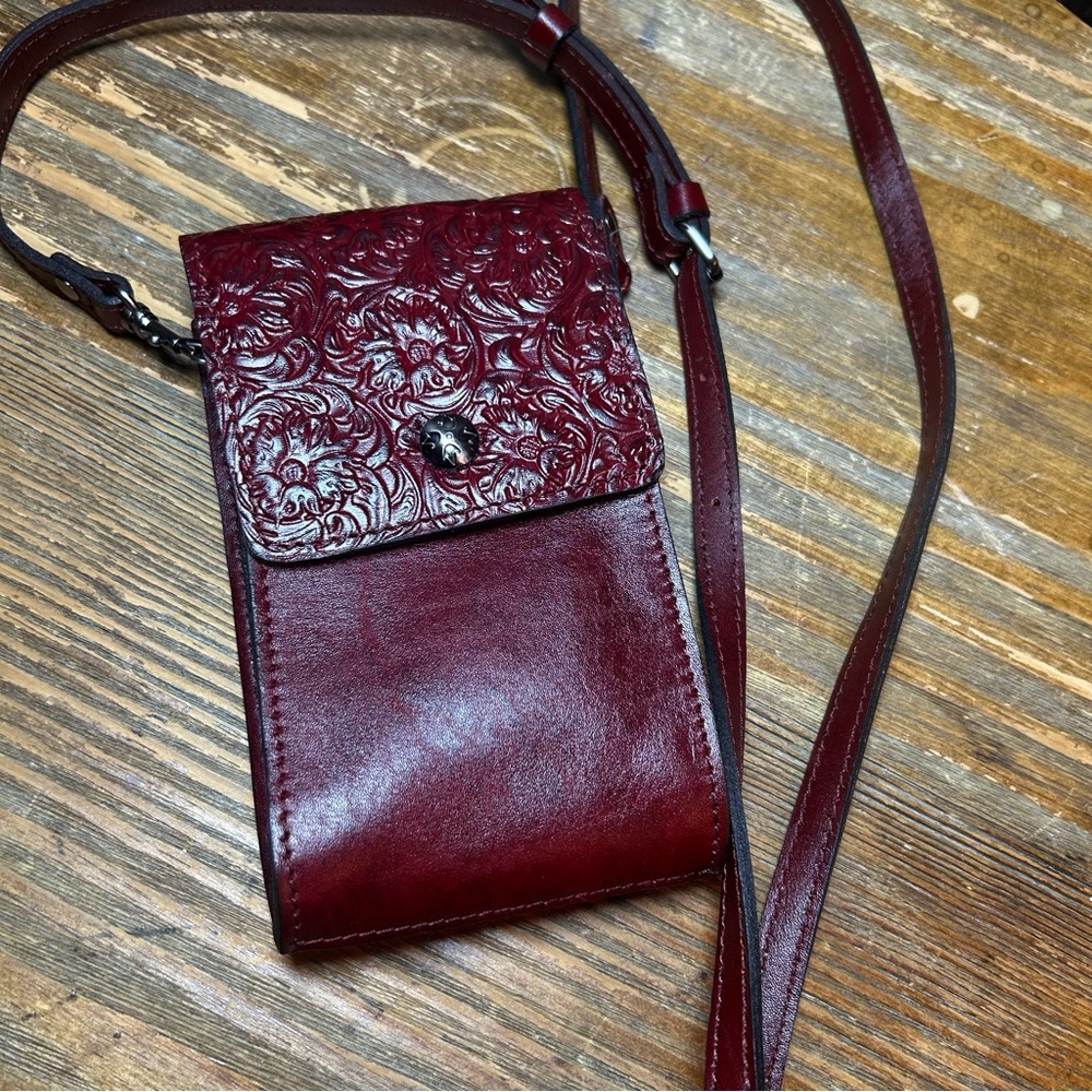 Embossed Leather Crossbody Bag
